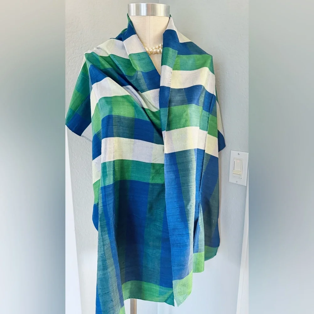 1960s Thai Fabric Ltd Silk Scarf Wrap 19”x94”
